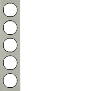 R.3 Ramka 5-krotna, stal szlachetna/czarna Berker 10152204 