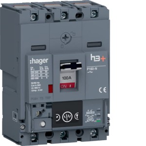 MCCB Wyłącznik mocy h3+ P160 3P 100A 40kA Hager HNS100NC