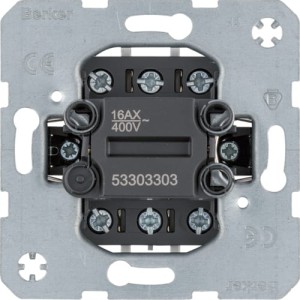one.platform Łącznik 1-klawiszowy, 3-biegunowy, mechanizm, zaciski śrubowe Berker 53303303  