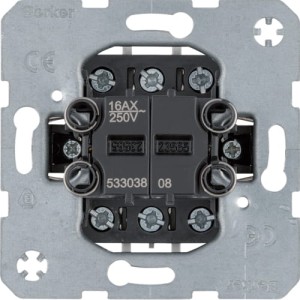 one.platform Łącznik 2-klawiszowy, podwójny uniwersalny (schodowy), mechanizm, zaciski śrubowe Berker 53303808 