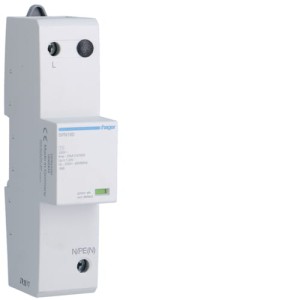 SPD Ogranicznik przepięć T1+T2, 1P, Iimp = 25 kA, In = 25 kA, Up ≤ 1,5 kV Hager SPN180