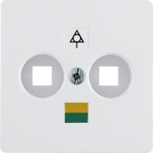 B.Kwadrat/K.1/K.5 Płytka czołowa do gniazda wyrównawczego potencjału 2-krotny biały, połysk Berker 140309