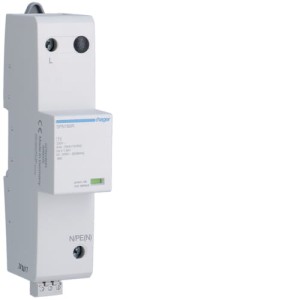 SPD Ogranicznik przepięć T1+T2, 1P, Iimp= 25 kA, In= 25 kA, Up ≤ 1,5 kV, styk FM Hager SPN180R