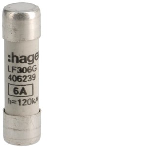HAGER LF306G Wkładka topikowa cylindryczna 10x38 mm gG 6 A 500 V a.c.