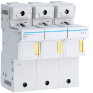 Modułowa podstawa bezpiecznikowa 3P wkł.bezp.cyl. L58 22x58mm 125A 690VAC Hager LR703