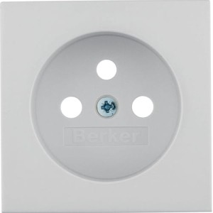 B.Kwadrat Płytka czołowa do gniazda z uziemieniem, kremowy, połysk Berker 3963808992