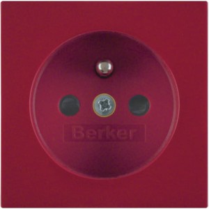  B.x Płytka czołowa z przysłonami styków do gniazda z uziemieniem czerwony, połysk Berker 3965768962 