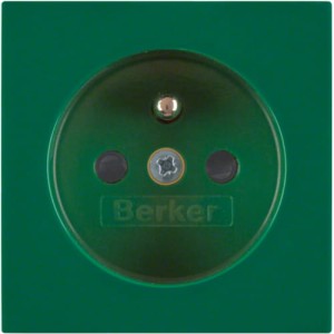 B.x Płytka czołowa z przysłonami styków do gniazda z uziemieniem zielony, połysk Berker 3965768963