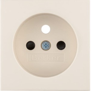  B.x Płytka czołowa z przysłonami styków do gniazda z uziemieniem kremowy, połysk Berker 3965768992