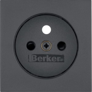 B.x Płytka czołowa z przysłonami styków do gniazda z uziemieniem antracyt mat Berker 3965768996  