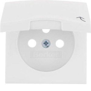  B.Kwadrat Płytka czołowa do gniazda z uziemieniem z pokrywą, biały, połysk Berker 3965898999