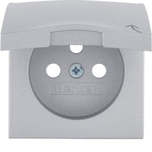  B.Kwadrat/B.7 Płytka czołowa do gniazda z uziemieniem z pokrywą, aluminium mat, lakierowany Berker 3965898994 