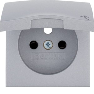  B.x Płytka czołowa z przysłonami styków do gniazda z uziemieniem z pokrywą aluminium mat, lakierowany Berker 3965838994 