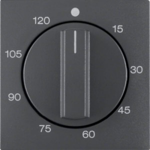 B.X Płytka czołowa z pokrętłem regulacyjnym do mechanizmu łącznikowego czasowego 120 min, antracyt mat Berker 16331606