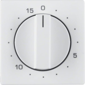 Q.x Płytka czołowa z pokrętłem regulacyjnym do łącznika czas 0-15 min, biały Berker 16326089
