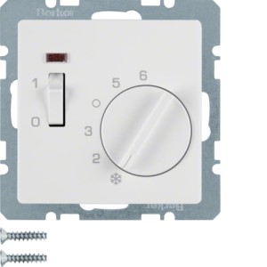 Q.x Regulator temperatury pomieszczenia 24 V ze stykiem zwiernym, biały Berker 20316089