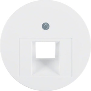 R.X Płytka czołowa do gniazda przyłączeniowego UAE 1-krotnego komputerowego/telefonicznego biały Berker 14072089