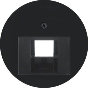 R.X Płytka czołowa do gniazda przyłączeniowego UAE 1-krotnego komputerowego/telefonicznego czarny Berker 14072045