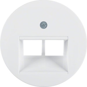 R.X Płytka czołowa do gniazda przyłączeniowego UAE 2-krotnego komputerowego/telefonicznego biały Berker 14092089