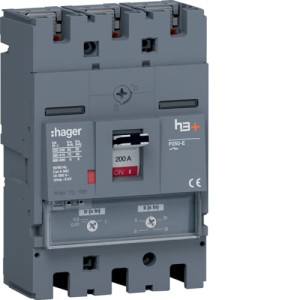 MCCB Wyłącznik mocy h3+ P250 3P 200A 70kA Hager HET200DR