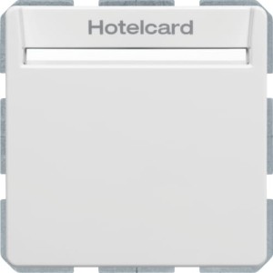 Q.x Łącznik przekaźnikowy na kartę hotelową, biały, aksamit Berker 16406099