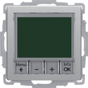 Q.x Regulator temperatury ze sterownikiem czasowym ze stykiem zwiernym i elementem centralnym, aluminium aksamit, lakierowany Berker 20446084