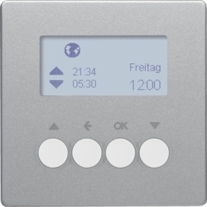 Q.x Żaluzjowy łącznik czasowy z wyświetlaczem, aluminium aksamit, lakierowany Berker 85741124
