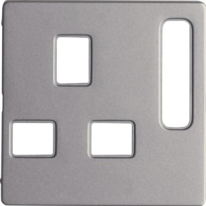 Q.1/Q.3 Płytka czołowa do gniazda z uziemieniem standard Brytyjski, aluminium aksamit, lakierowany Berker 3313076084  