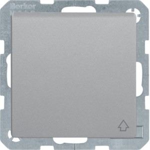 Q.1/Q.3 Gniazdo SCHUKO kompletne z pokrywą, samozaciski, aluminium aksamit, lakierowany Berker 47516084