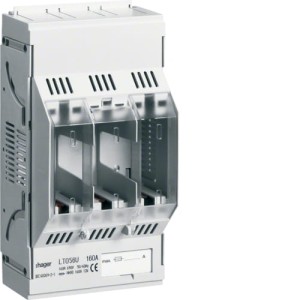 Podstawa bezpiecznikowa NH00 3x160 A szyny Cu 60 mm zaciski klatkowe 95 mm2 Hager LT056U