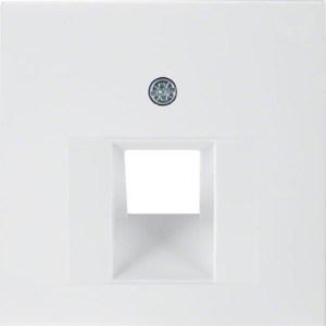 B.Kwadrat Płytka czołowa do gniazda przyłączeniowego UAE pojedynczego komputerowego i telefonicznego, biały, połysk Berker 5314078989