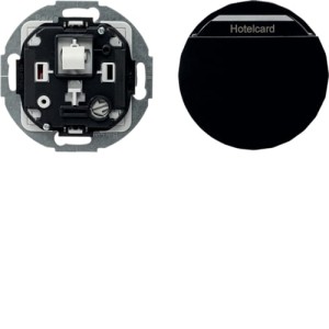 R.classic/Serie 1930/Glas Łącznik przekaźnikowy na kartę hotelową, czarny, połysk Berker 16402035